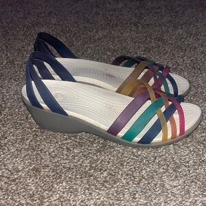 Crocs Rainbow Wedge Sandals